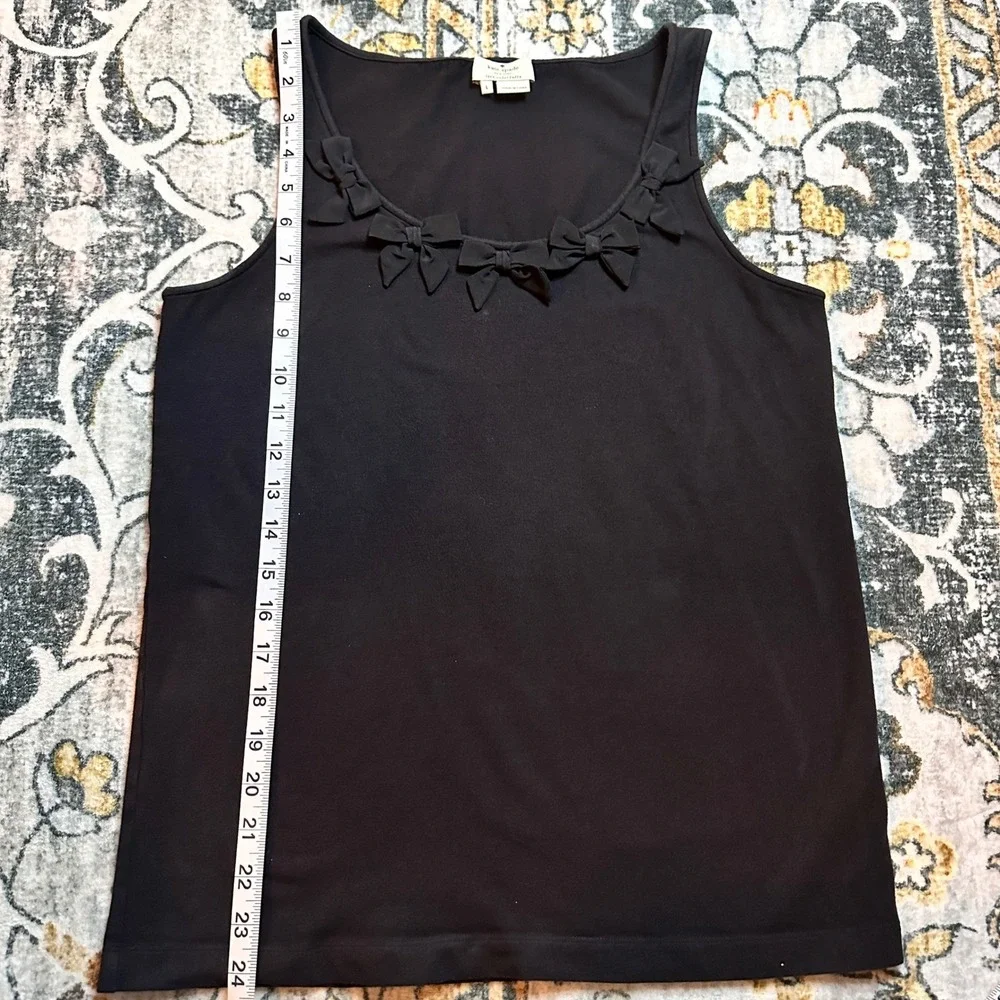 Kate Spade New York‎ Black Sleeveless Bow Neckline Tank Top Womens Large